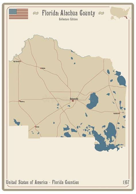 Map of Alachua County in Florida Stock Vector - Illustration of ...