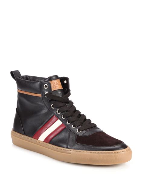 Bally Hervey Leather High-top Sneakers in Brown for Men - Lyst