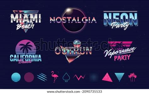 Retro 80s Logo Design 6 Retro Stock Vector (Royalty Free) 2090735533 ...