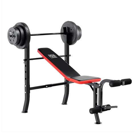 Marcy Pro Standard Weight Bench with 100 lb Weight Set | Academy