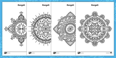 Rangoli Colouring Pages (teacher made)