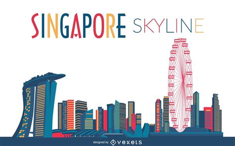 Singapore skyline silhouette - Vector download