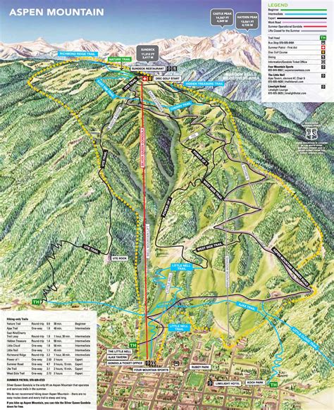 Aspen Mountain hiking map - Ontheworldmap.com