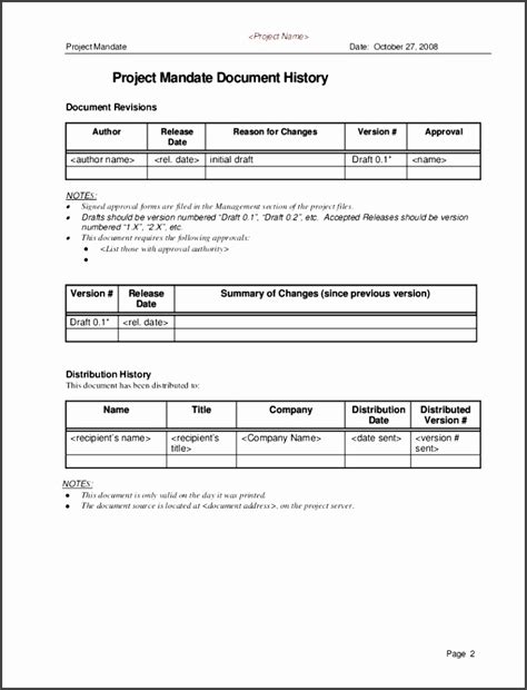 7 Project Mandate Template - SampleTemplatess - SampleTemplatess