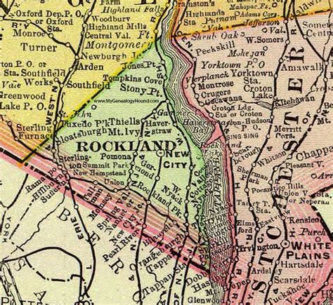 Rockland County, New York 1897 Map by Rand McNally, New City, NY