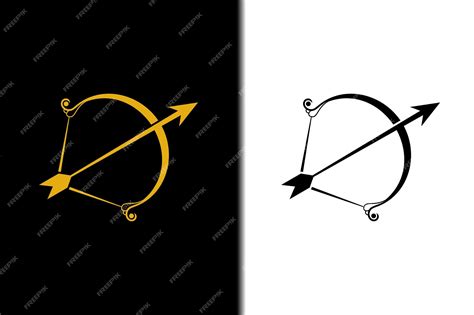 Premium Vector | Bow and arrow gold logo design icon template element ...