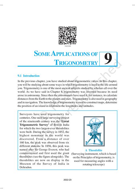 Applications OF Trigonometry - SOME APPLICATIONS OF TRIGONOMETRY 195 9 ...