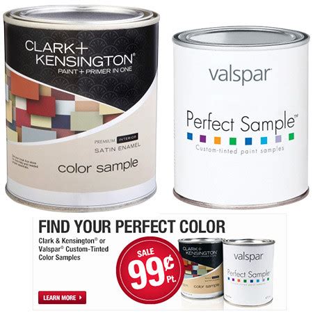 $0.99 ($5.94) Valspar & Clark + Kensington Paint Samples