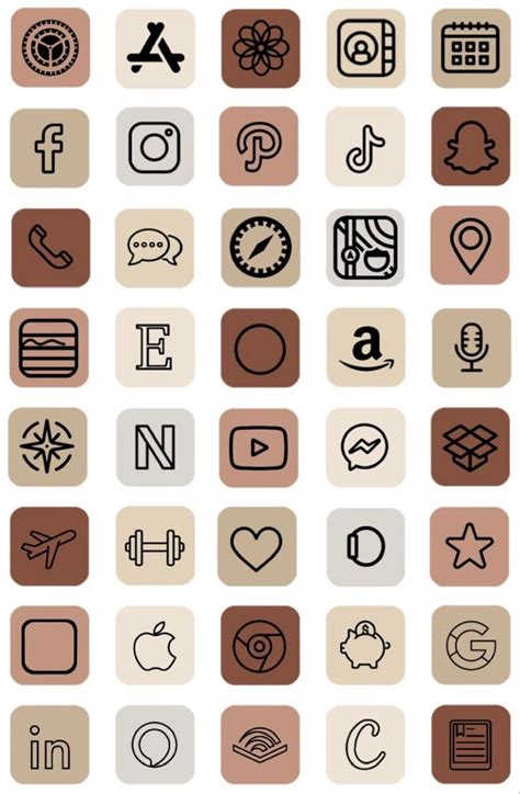 Brown App Icons Aesthetic Photos