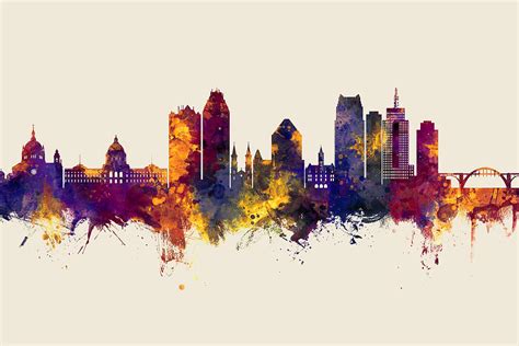 Saint Paul Minnesota Skyline Digital Art by Michael Tompsett - Fine Art ...