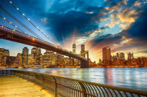 Brooklyn Bridge Night Cityscape Wallpapers - Wallpaper Cave