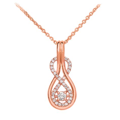 Diamond Infinity Rose Gold Pendant Necklace