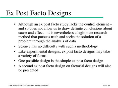 Ex Post Facto Research Design Example