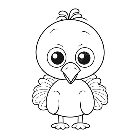 Cute Turkey Coloring Pages For Kids Outline Sketch Drawing Vector ...