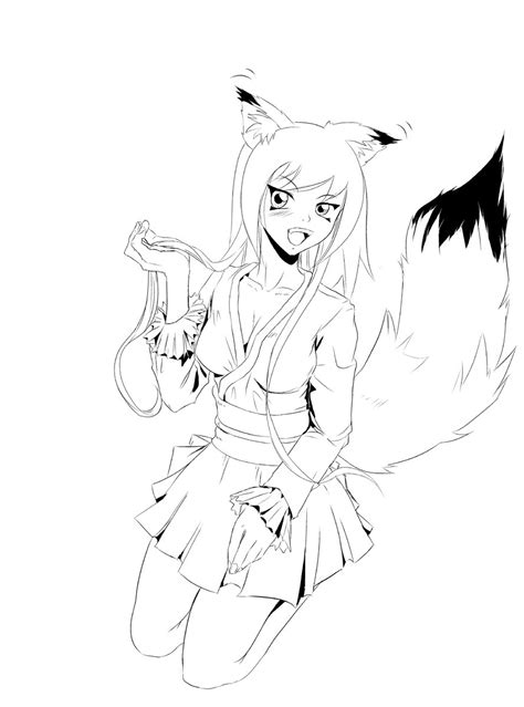 Anime Wolf Girl Coloring Pages at GetColorings.com | Free printable ...