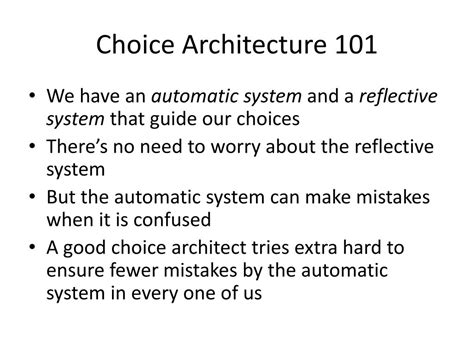 PPT - Choice Architecture PowerPoint Presentation, free download - ID ...