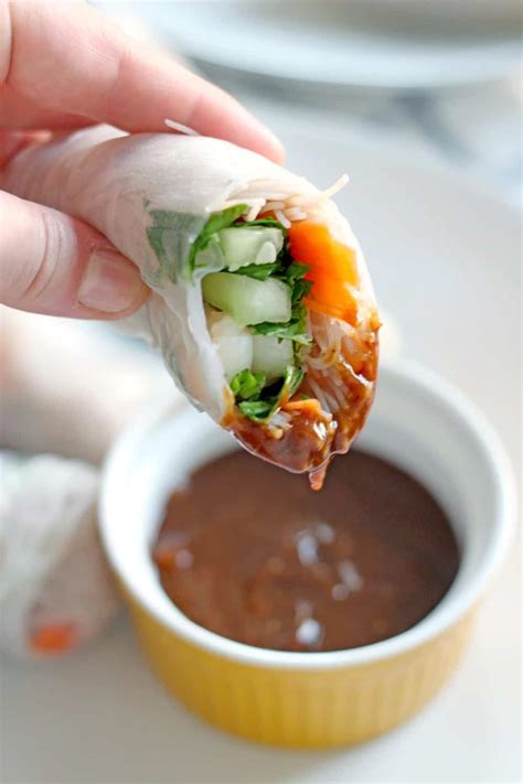 Vietnamese Shrimp Spring Rolls with Spicy Hoisin Peanut Sauce (Vegan ...