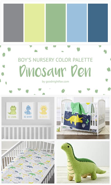 Dinosaur Boy Nursery Color Palette — Goodnight Fox | Baby boy room ...