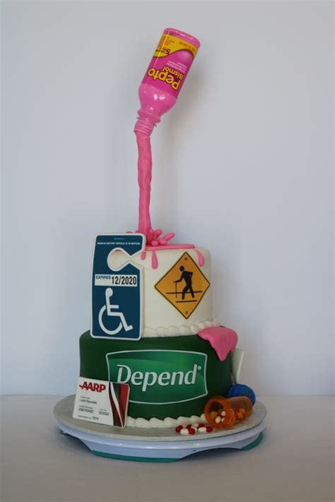 Humorous Anti-gravity “Over The Hill” Birthday Cake – Rexburg Cakes