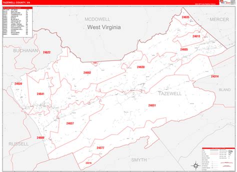 Tazewell County, VA Map Book - Red Line