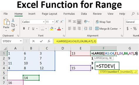 Excel Function for Range | Formulas to Calculate Range Function in Excel