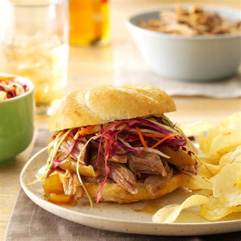 Sweet & Spicy Pulled Pork Sandwiches Recipe | Taste of Home