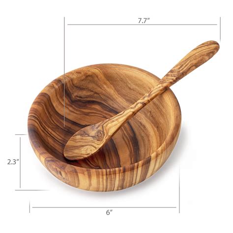 Handcrafted Olivewood Bowl and Wooden Spoon - Forest Decor