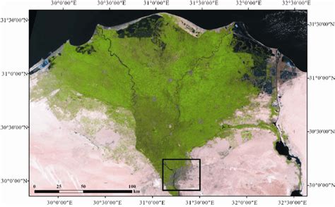 A satellite TM mosaic image of the Nile Delta showing the location of ...