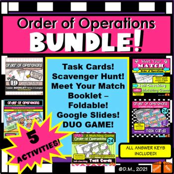 ORDER of OPERATIONS BUNDLE! 5 ACTIVITIES/ GAMES! MUST SEE!!! | TPT