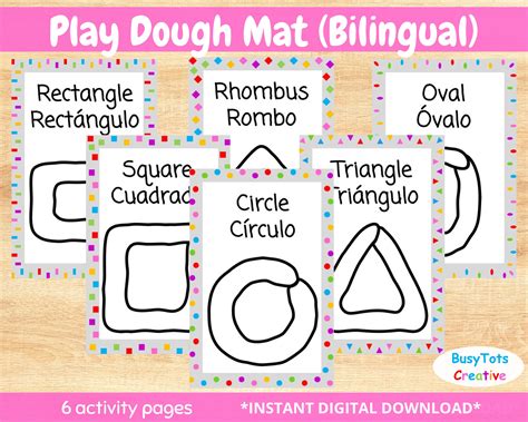 Play Dough Shapes Mat Printable, Pre-k Bilingual Activity Sheets - Etsy