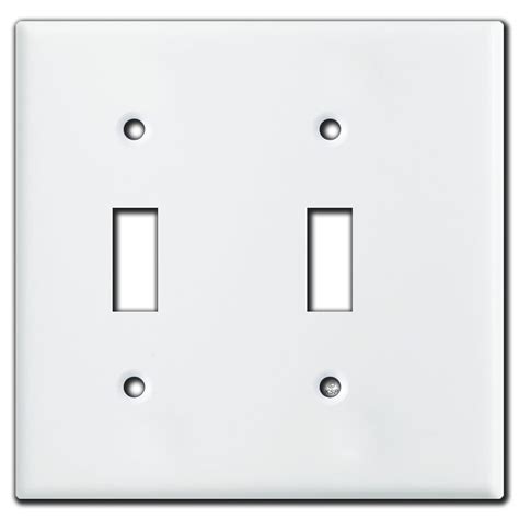 White Narrow 2 Toggle Light Switch Cover for Tight Spaces - USA Made