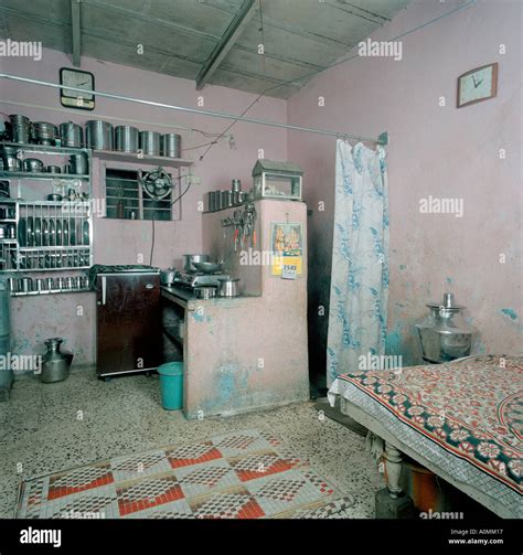 RVA92590 An interior of a slum house bombay india Stock Photo - Alamy