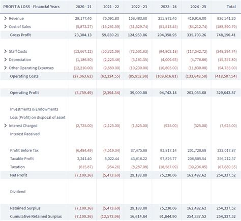 Financial Projection Template for New Businesses - Brixx