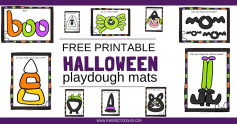 Free Printable Halloween Playdough Mats - My Bored Toddler