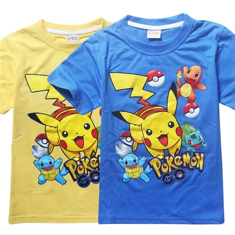 Pokemon go t shirt girl tops summer short sleeve pikachu boys t shirt ...