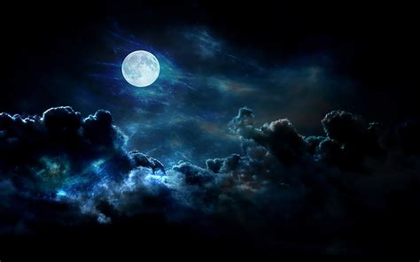 clouds-nature-night-moon | Magnifique lune, Clair de lune, Fond ecran ...