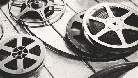 Retro video film rolls containing action, antique, and cinema | High ...