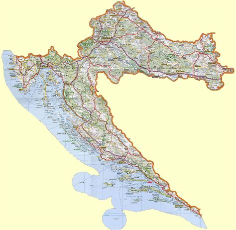 Large detailed road map of Croatia. Croatia large detailed road map ...