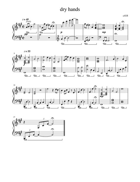 dry hands Sheet music for Piano (Solo) Easy | Musescore.com