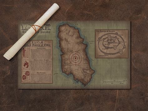 Island of Paradis Cloth Map Scroll - Inspired by Attack on Titan ...