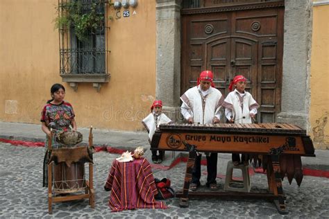 Band Playing Traditional Music and Instruments in Antigua, Guatemala ...