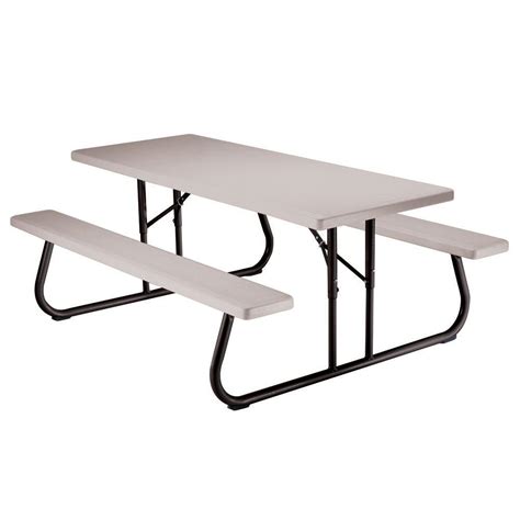 Lifetime 6 ft. Folding Picnic Table with Benches-22119 - The Home Depot