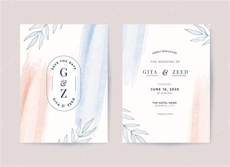 Premium Vector | Beautiful minimalist wedding card template