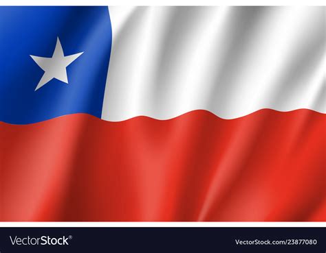 Waving flag of republic chile Royalty Free Vector Image