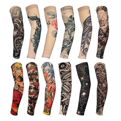 Buy 12 Pcs Temporary Tattoo Sleeves Set Body Art Arm Stockings ...