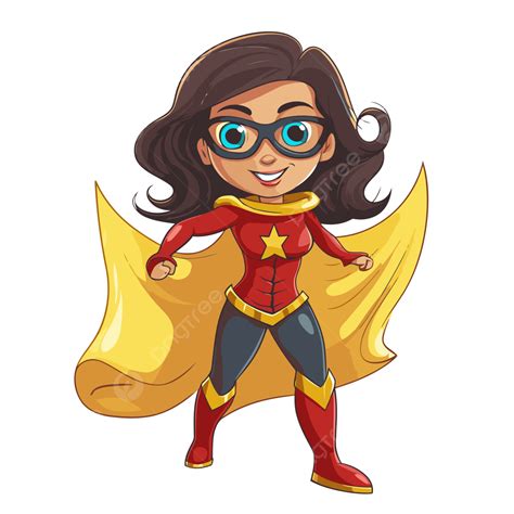 Female Superhero Clipart Cartoon Girl Superhero With Glasses And Gold ...