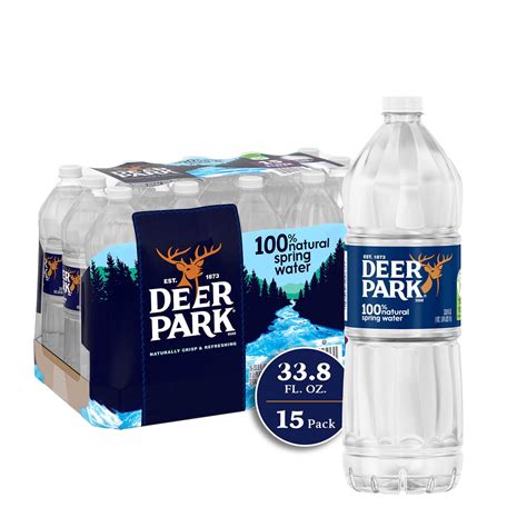 DEER PARK Brand 100% Natural Spring Water, 33.8-ounce plastic bottles ...