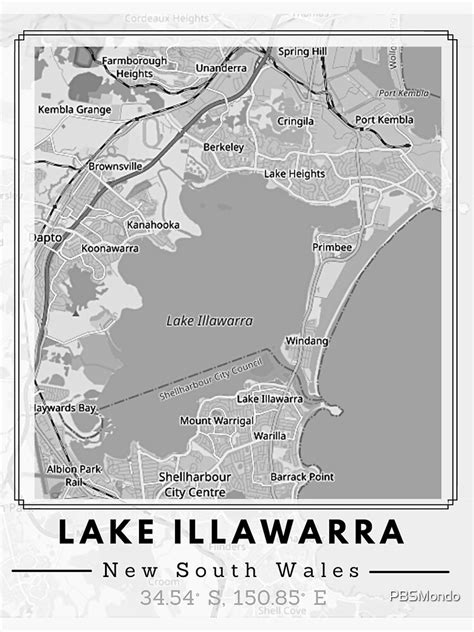 "Lake Illawarra Map Shellharbour Map Winding Map " Photographic Print ...