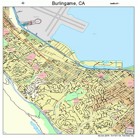 Burlingame California Street Map 0609066