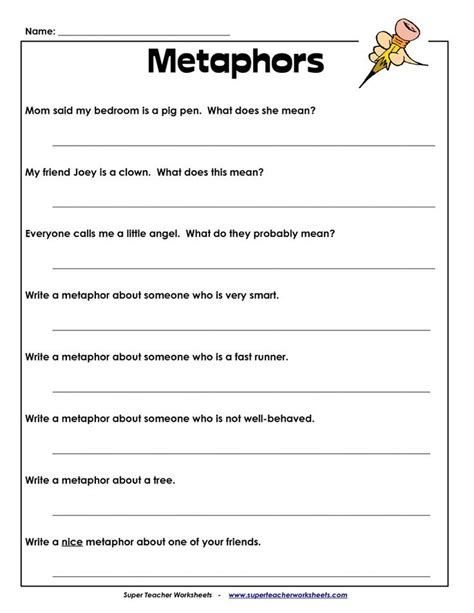 Image result for metaphor worksheet 3rd grade Metaphor Activities ...